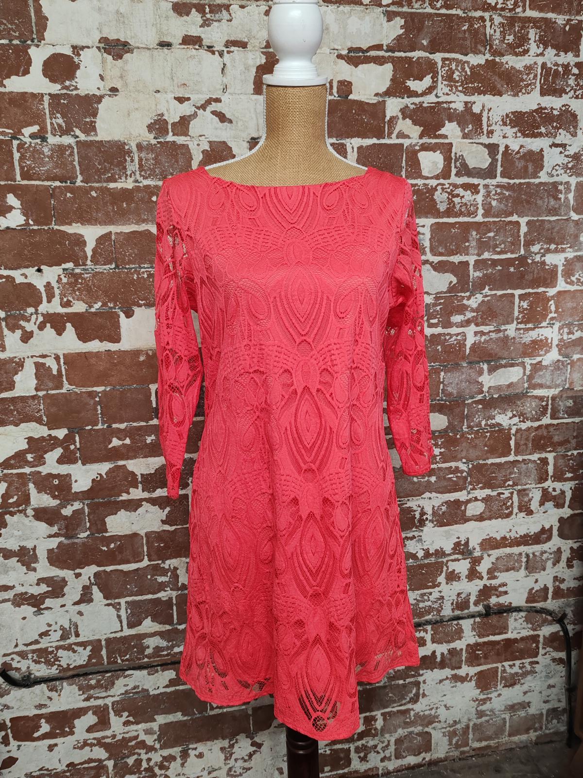 Principles | UK 12 | Coral Lace Dress | Polyester