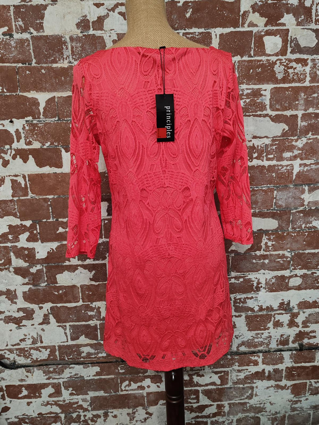 Principles | UK 12 | Coral Lace Dress | Polyester