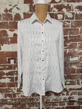 River Island | UK 10 | White Pinstripe Shirt | Polyester