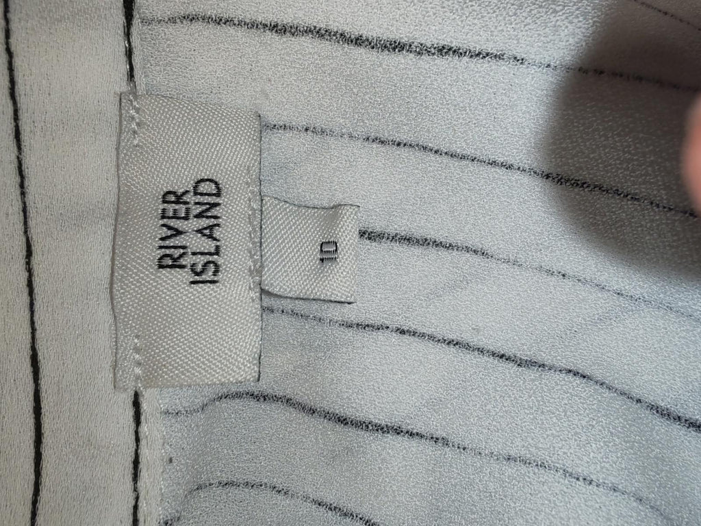 River Island | UK 10 | White Pinstripe Shirt | Polyester