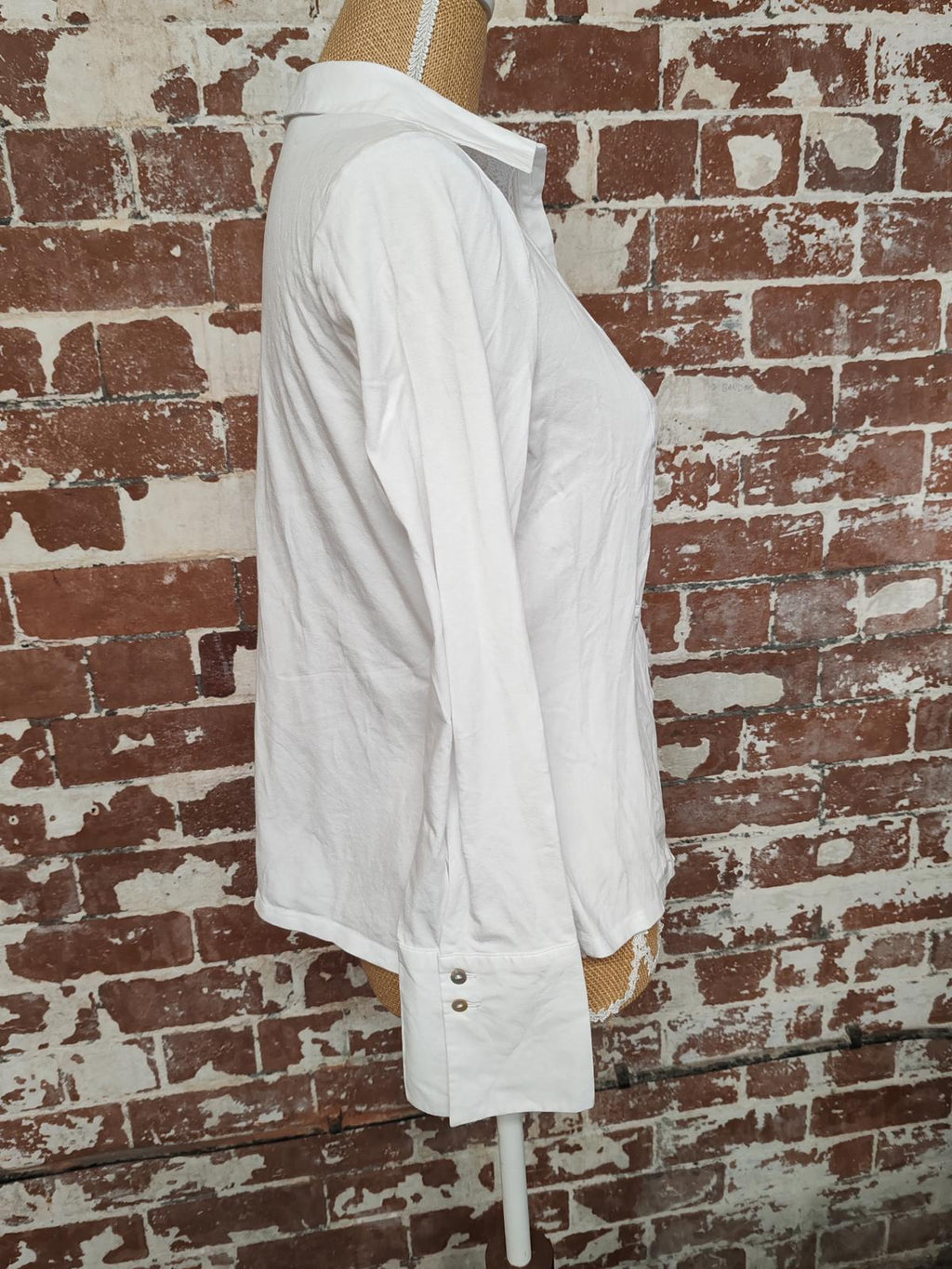 Tinta Spain | UK 14 | White Embroidered Shirt | Mixed Materials