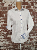 Bariloche | UK 10 | White & Blue Shirt | Mixed materials
