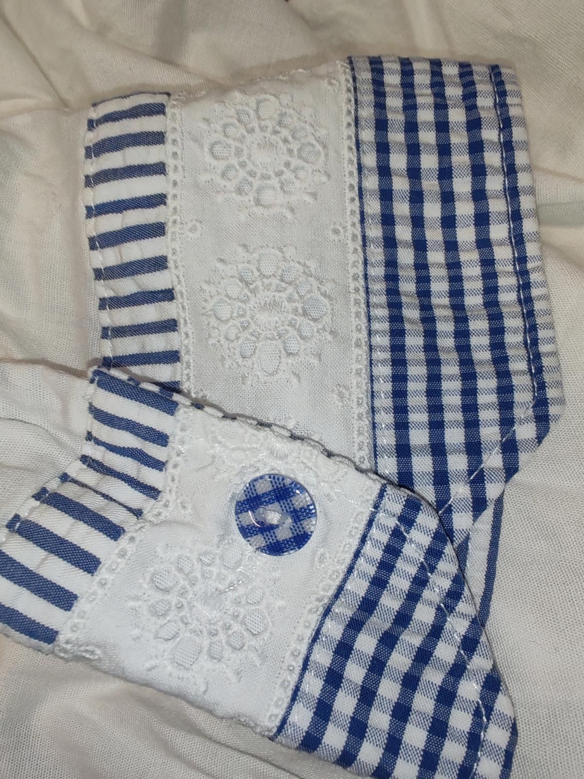 Bariloche | UK 10 | White & Blue Shirt | Mixed materials