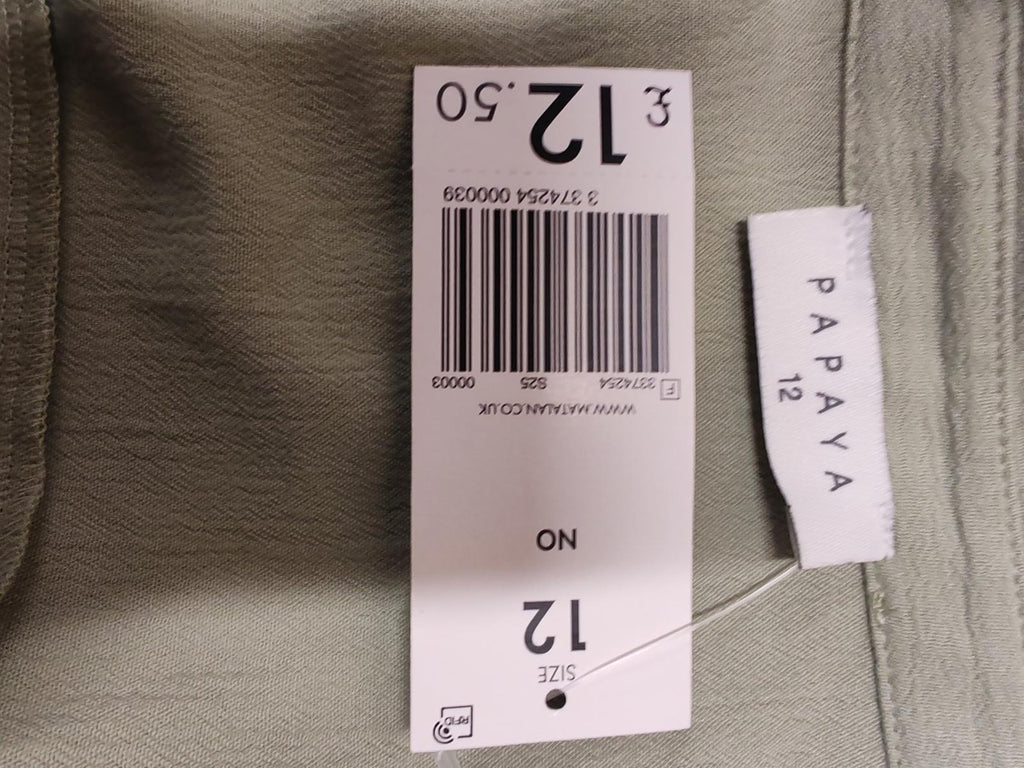 Papaya | UK 12 | Green Sleveless Shirt | Polyester