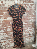 New Look | UK 10 | Black Jumpsuit with Animal Pattern | Polyester
