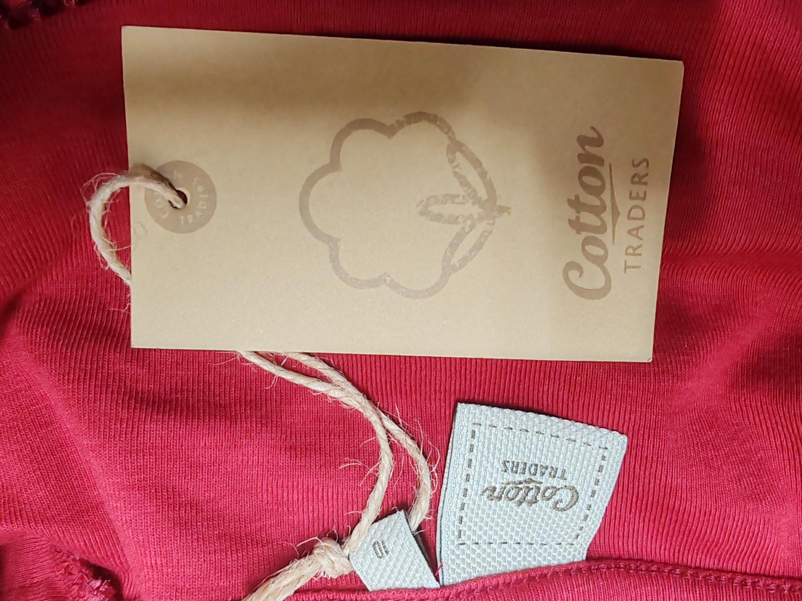 Cotton Traders | UK 10 | Red 3/4 Sleeve Tshirt | Cotton