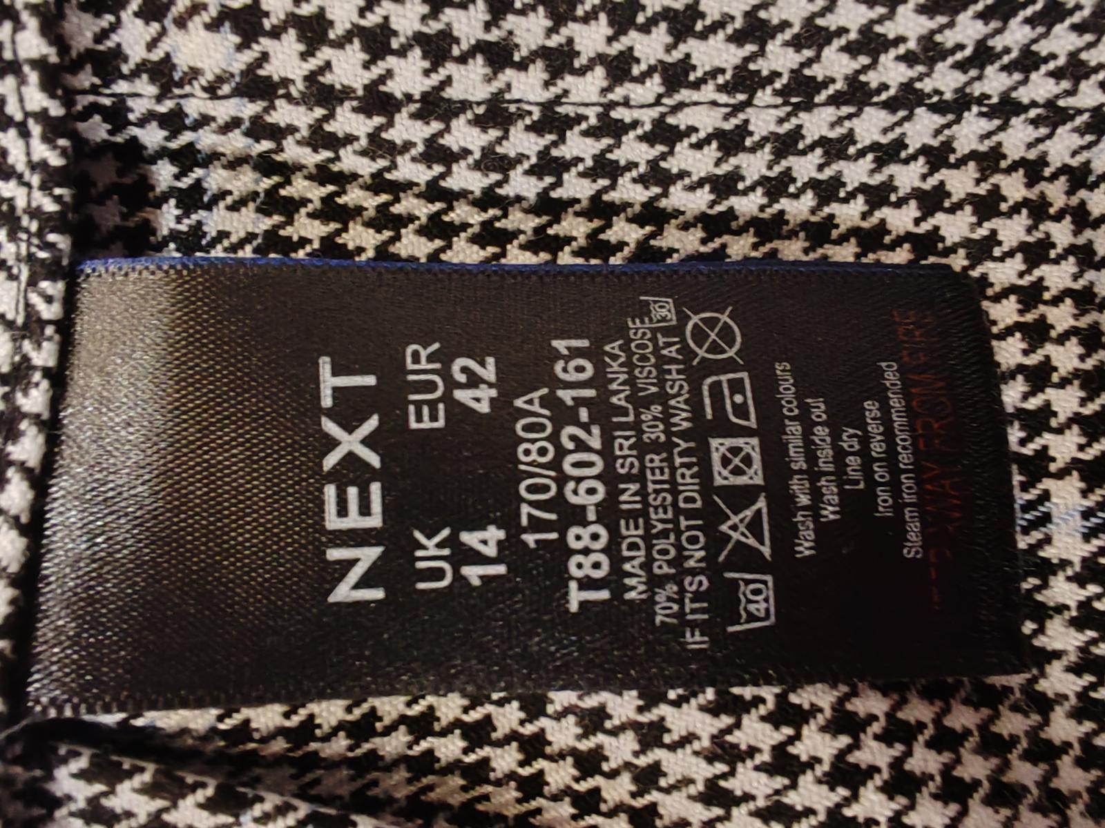 Next | UK 14 | Dog Tooth Pleated Skirt | Polyester