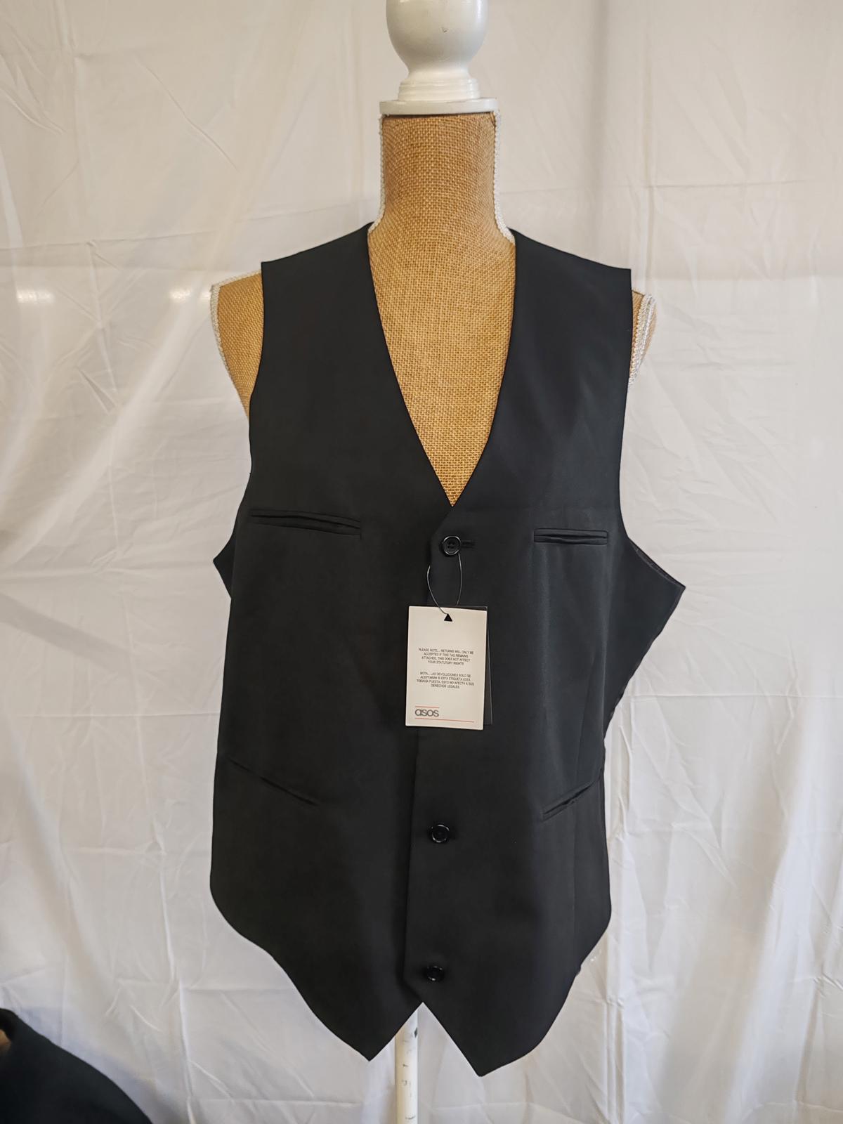 Asos | 46" Chest | Black waistcoat | Polyester