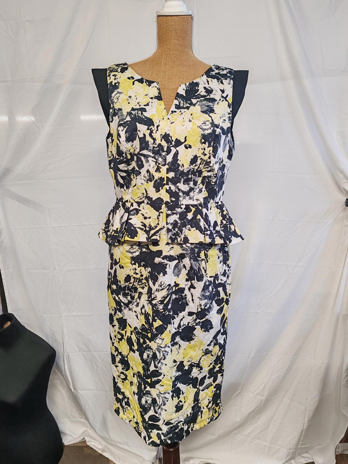 Per Una | UK 14 | Mixed Colour Pencil Dress | Cotton
