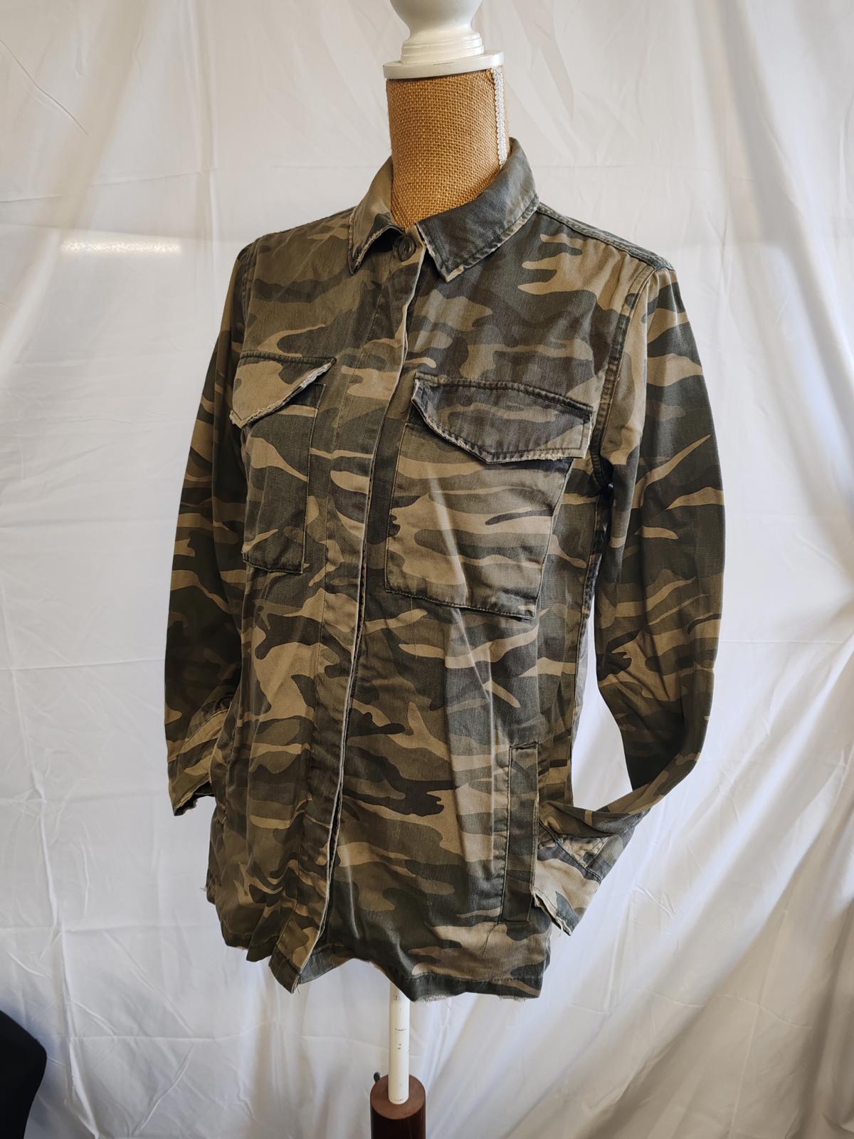 Topshop | UK 8 | Camouflage Distressed Jacket | Cotton
