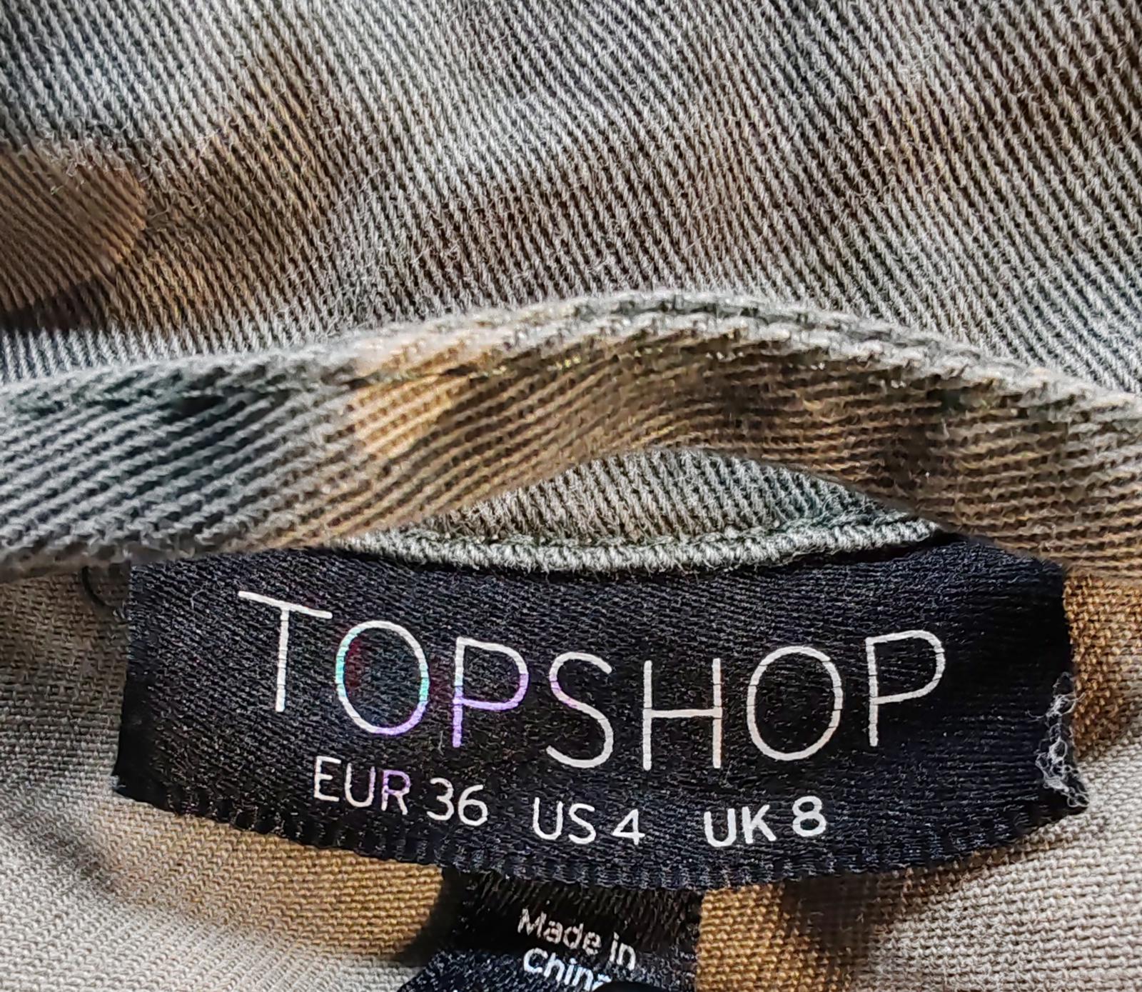 Topshop | UK 8 | Camouflage Distressed Jacket | Cotton