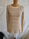 Fatface | UK 10 | Cream & Brown Jumper | Cotton