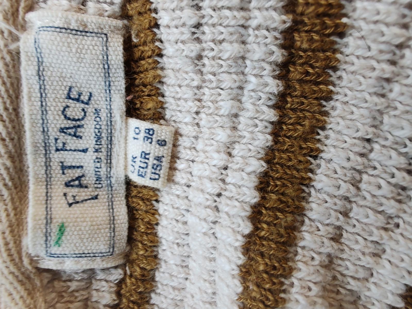 Fatface | UK 10 | Cream & Brown Jumper | Cotton