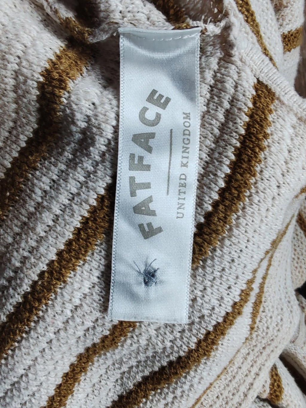Fatface | UK 10 | Cream & Brown Jumper | Cotton