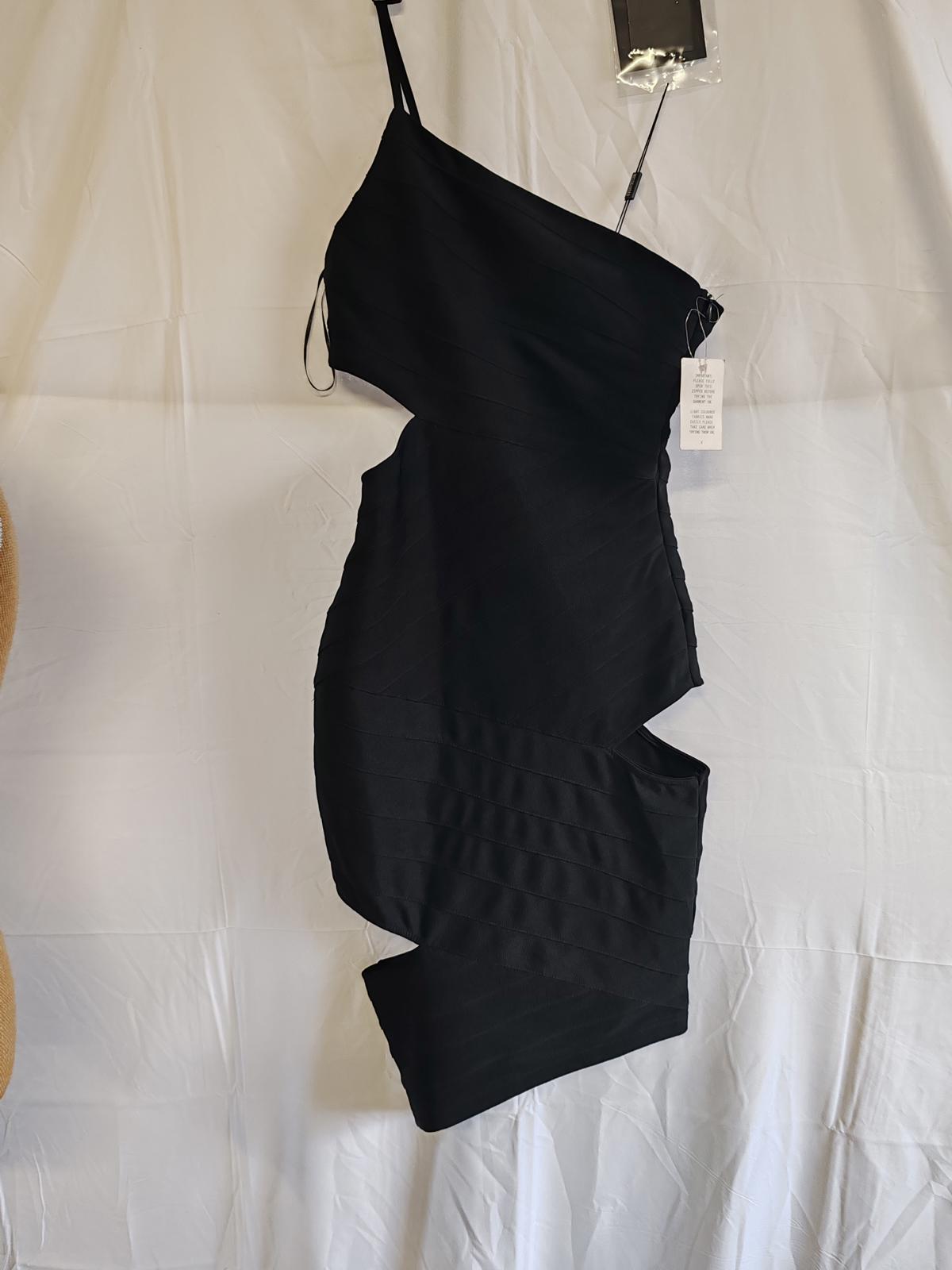 Missguided | UK 8 | Black Slit Bodycon Dress | Polyester