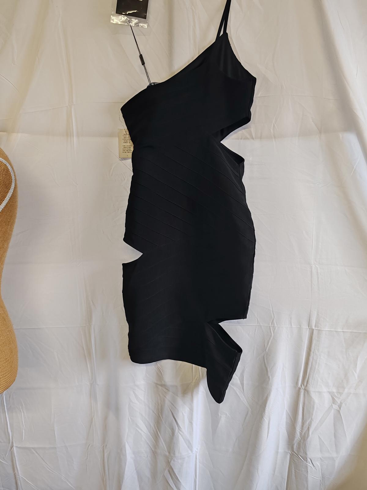 Missguided | UK 8 | Black Slit Bodycon Dress | Polyester