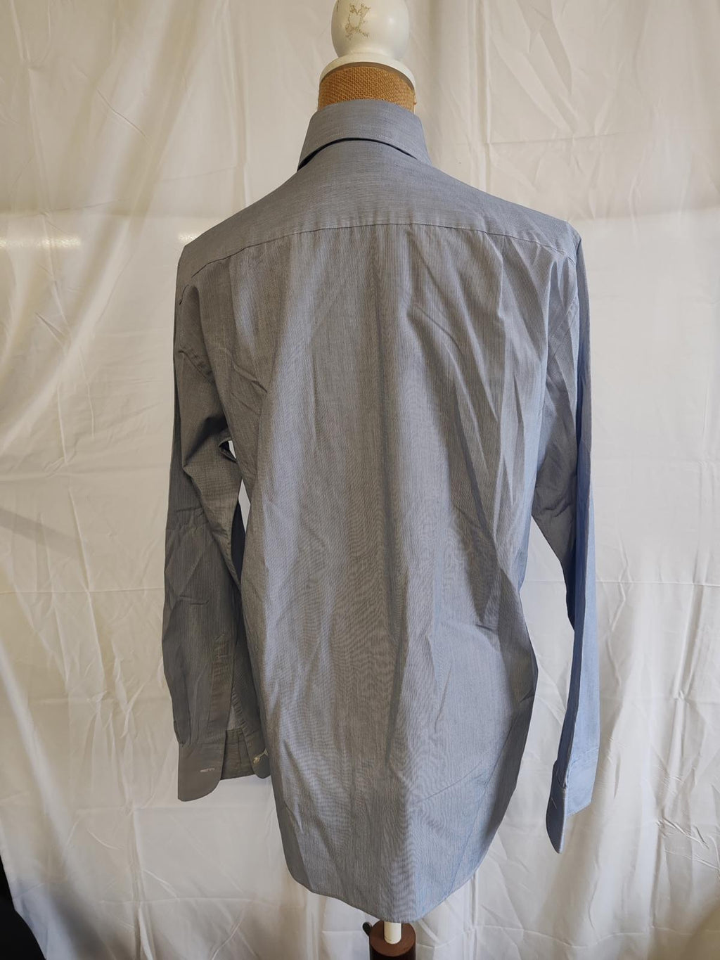 M&S | Size 14 / chest size 38" | Blue Pinstripe Shirt | Polyester