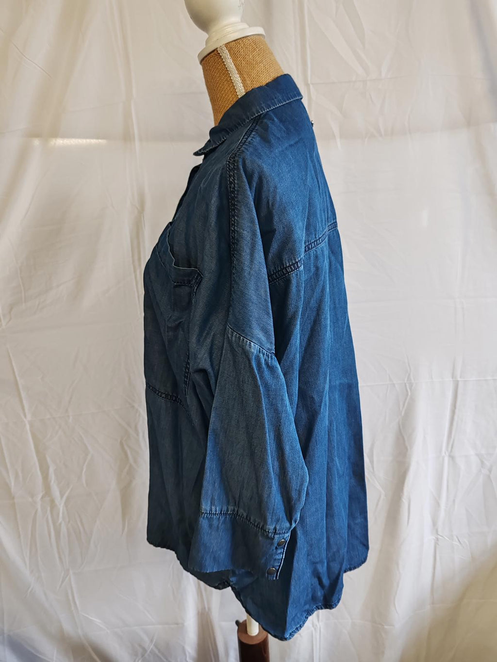 Barbour | UK 16 | Faded Denim Shirt | Lyocell
