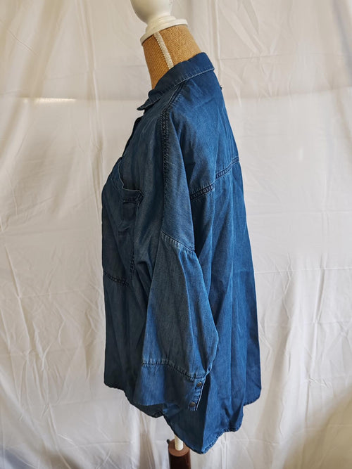 Barbour | UK 16 | Faded Denim Shirt | Lyocell