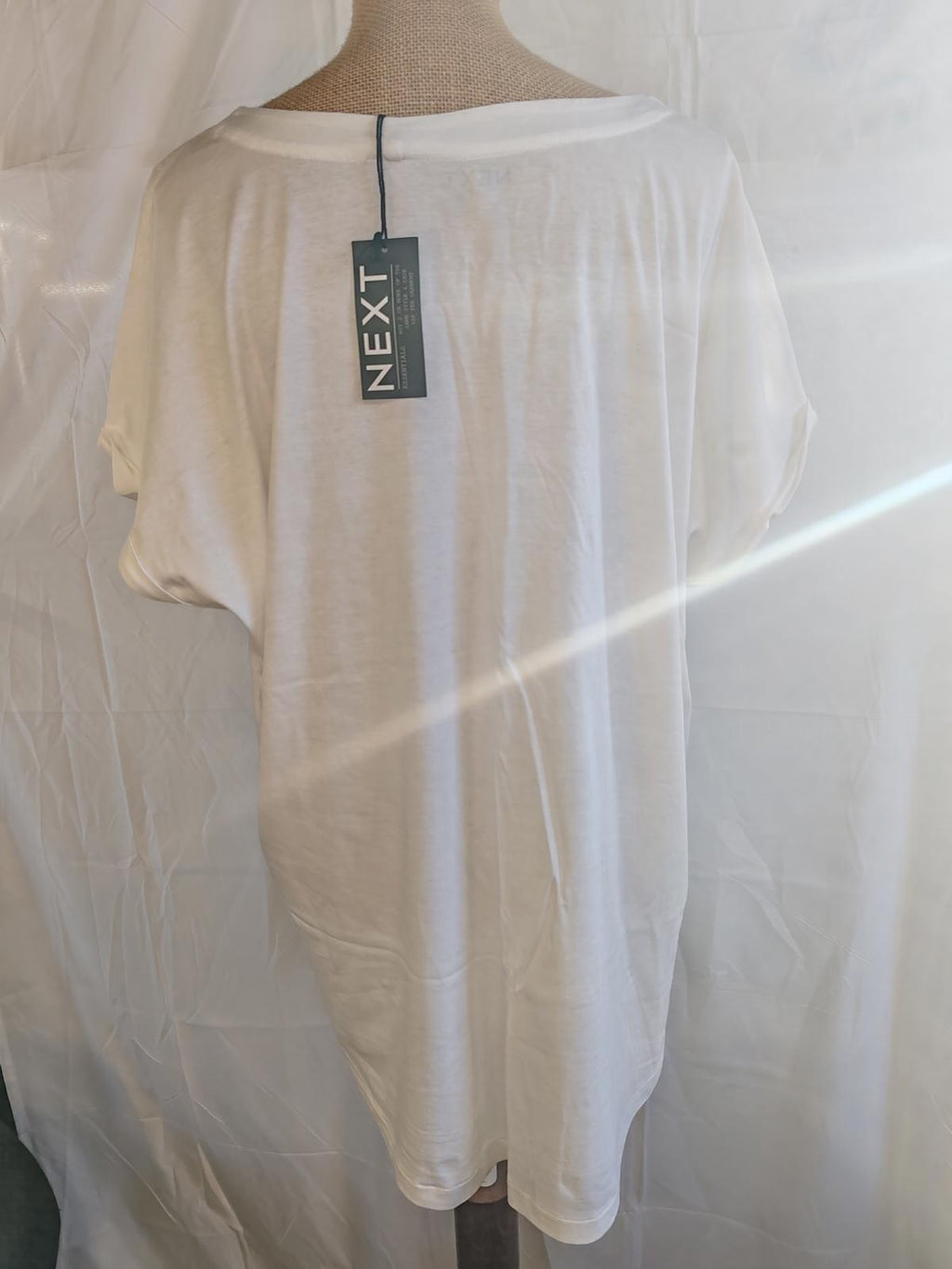 Next | UK 20 | White Cap Sleeve Tshirt | Cotton