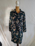 Love Sunshine | UK 10 | Dark Green Shirt Dress | Polyester