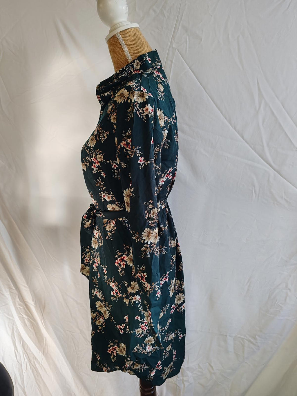 Love Sunshine | UK 10 | Dark Green Shirt Dress | Polyester