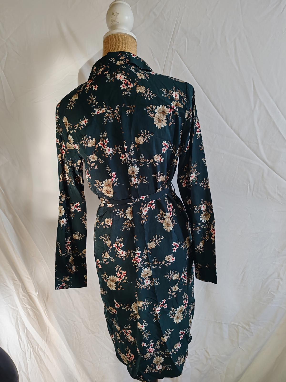 Love Sunshine | UK 10 | Dark Green Shirt Dress | Polyester