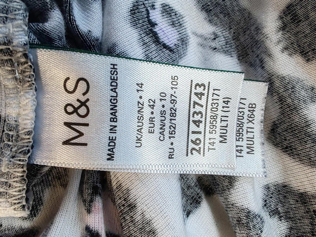 M&S | UK 14 | Leopard Print Tshirt | Cotton