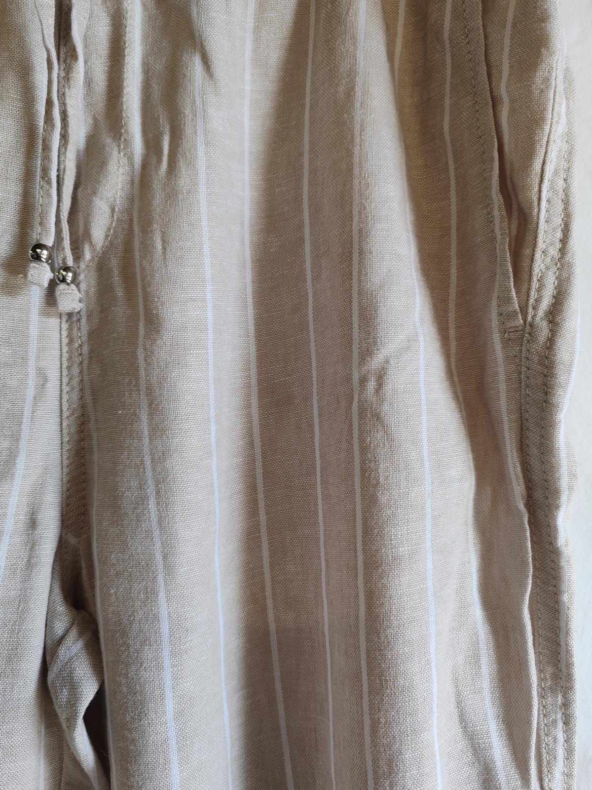 F&F | UK 12 | Beige and White loose pants | Linen blend