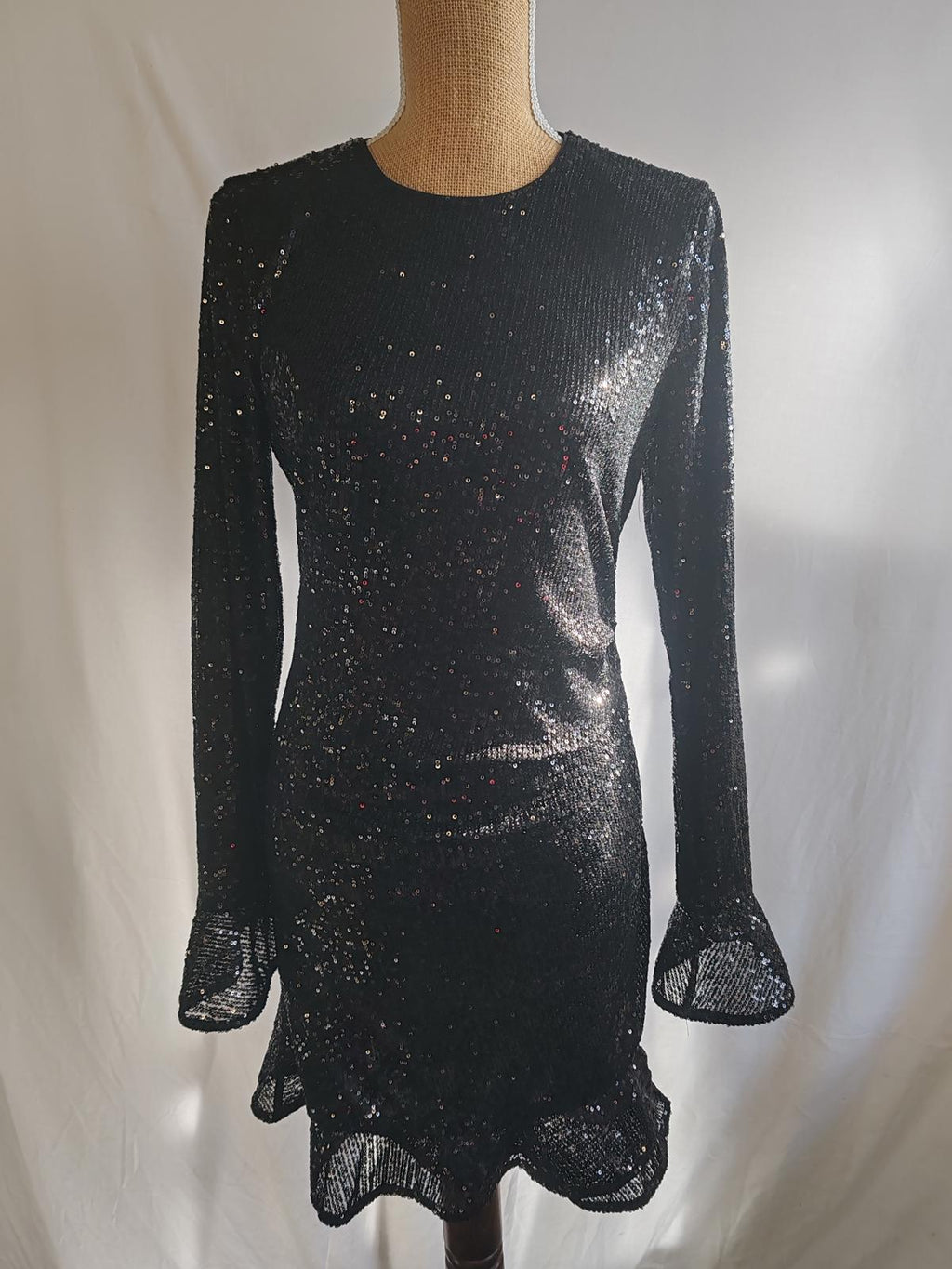 New Forever | UK 12 | Sequin Black Dress | Polyester