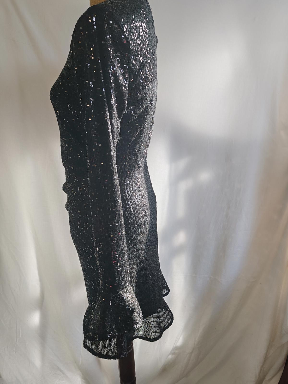 New Forever | UK 12 | Sequin Black Dress | Polyester