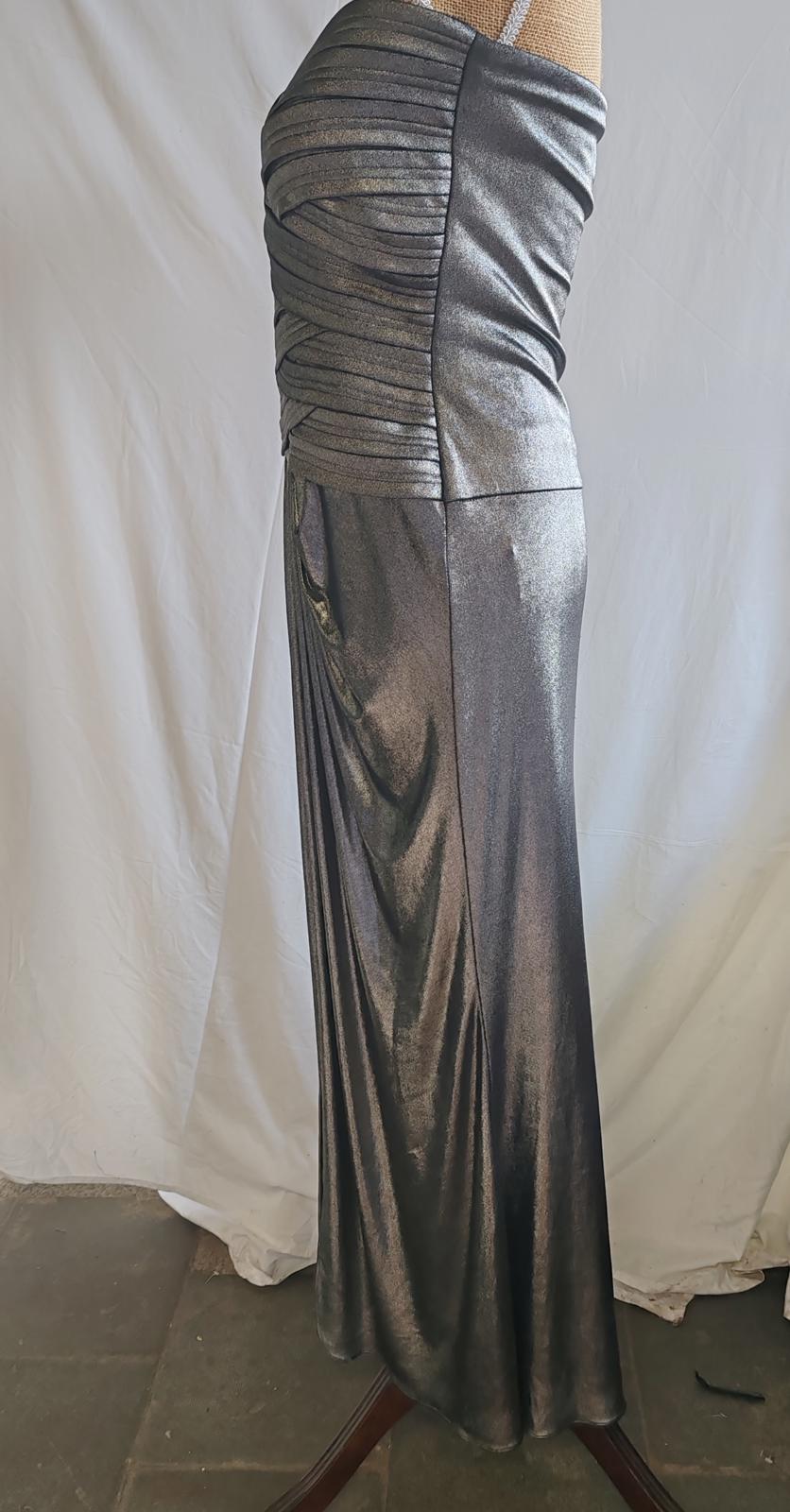 Joseph Ribkoff | UK 10 | Metallic Silver Long Dress | Polyester