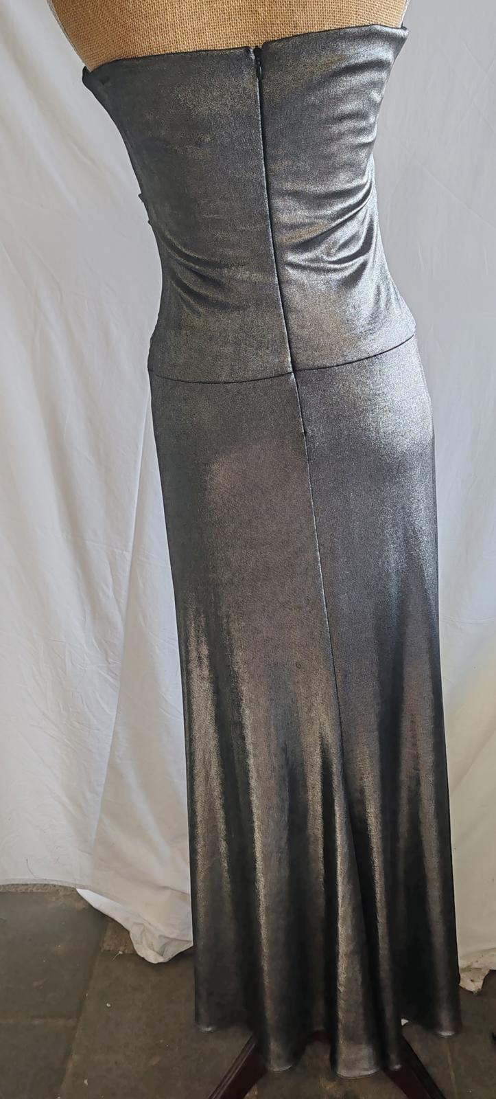 Joseph Ribkoff | UK 10 | Metallic Silver Long Dress | Polyester