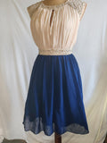 Little Mistress | UK 8 | Cream And Navy Dress