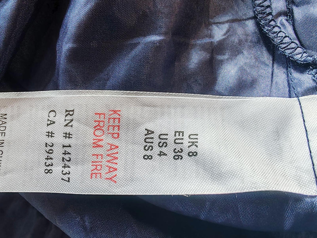Little Mistress | UK 8 | Cream And Navy Dress
