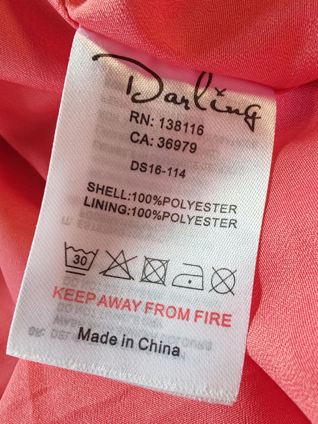 Darling | UK 10 | Coral Pleated Dress | Polyester