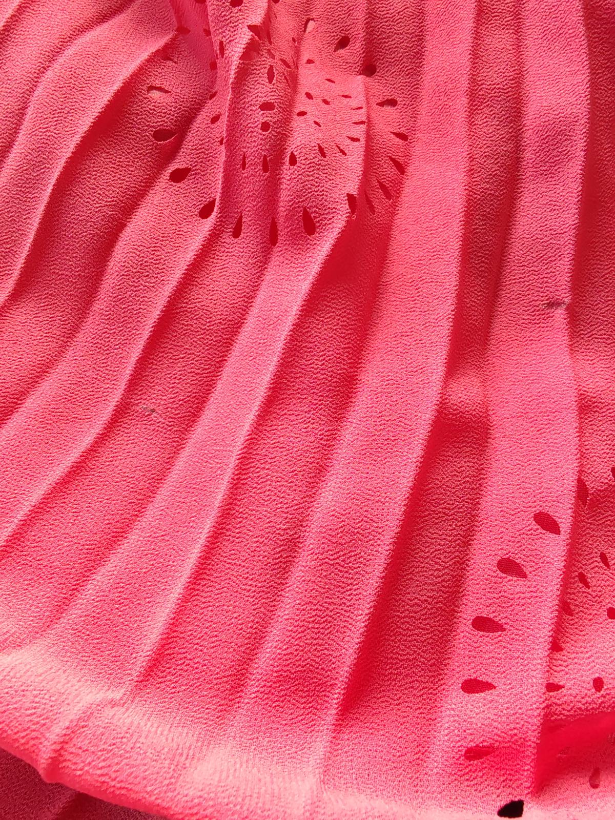 Darling | UK 10 | Coral Pleated Dress | Polyester