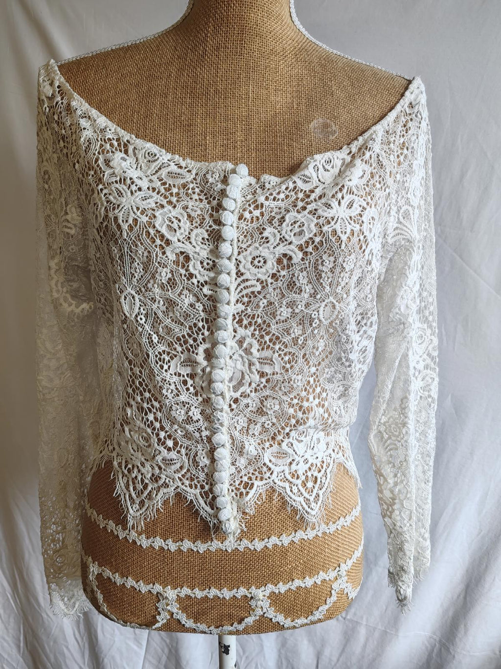 Bianco | 2XL | Lace Bolero Jacket | Polyester UK18