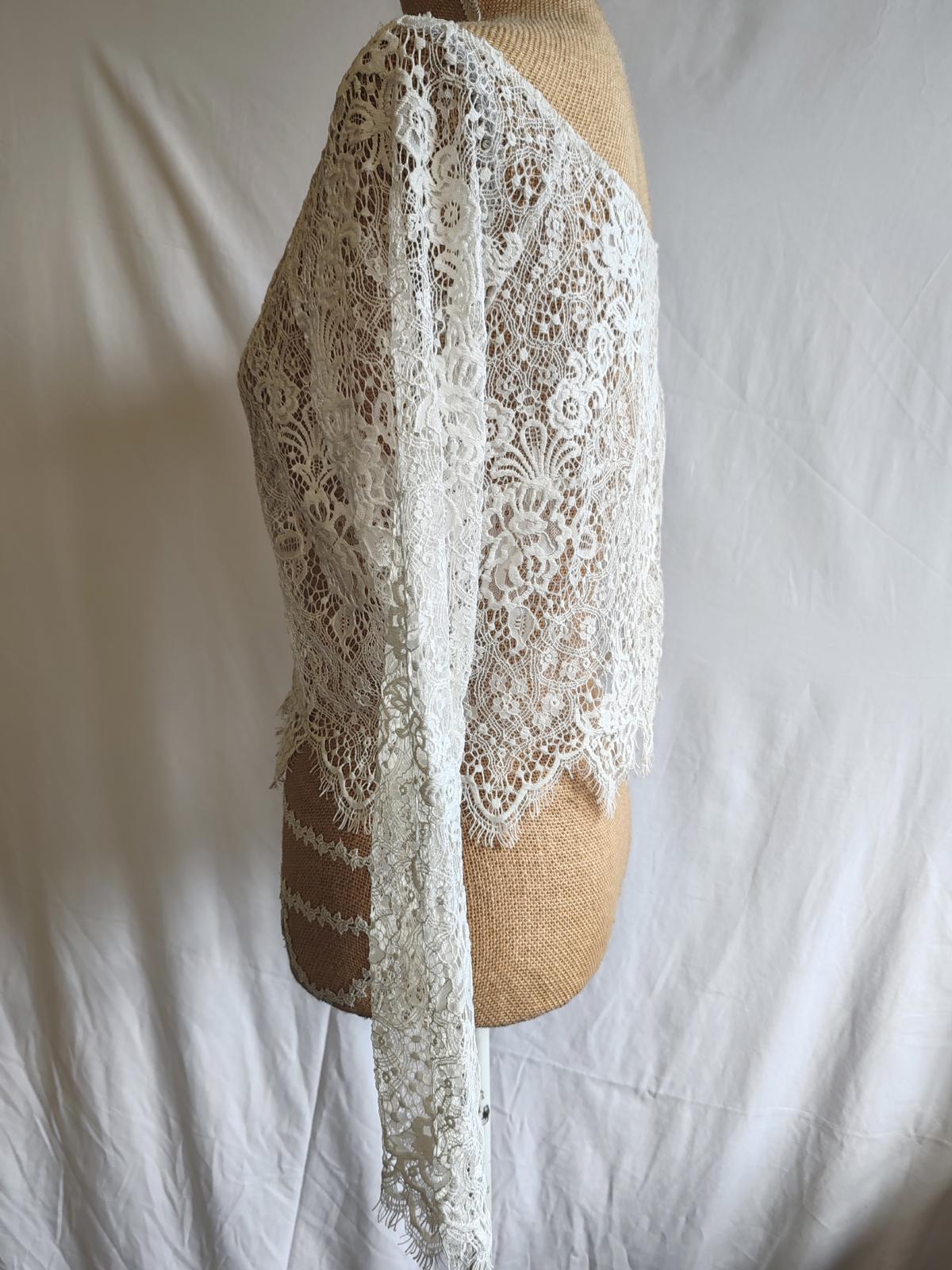 Bianco | 2XL | Lace Bolero Jacket | Polyester UK18