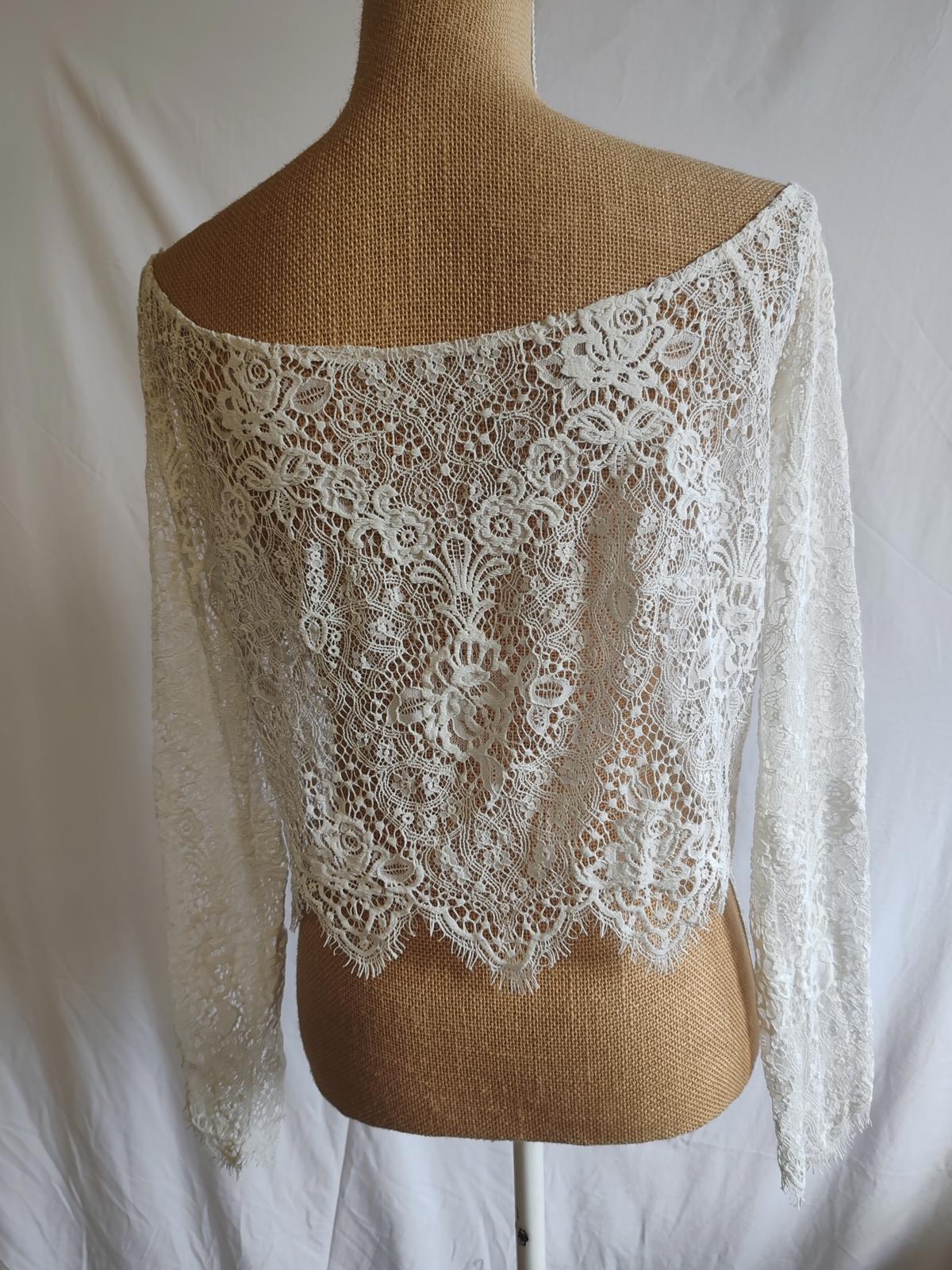 Bianco | 2XL | Lace Bolero Jacket | Polyester UK18