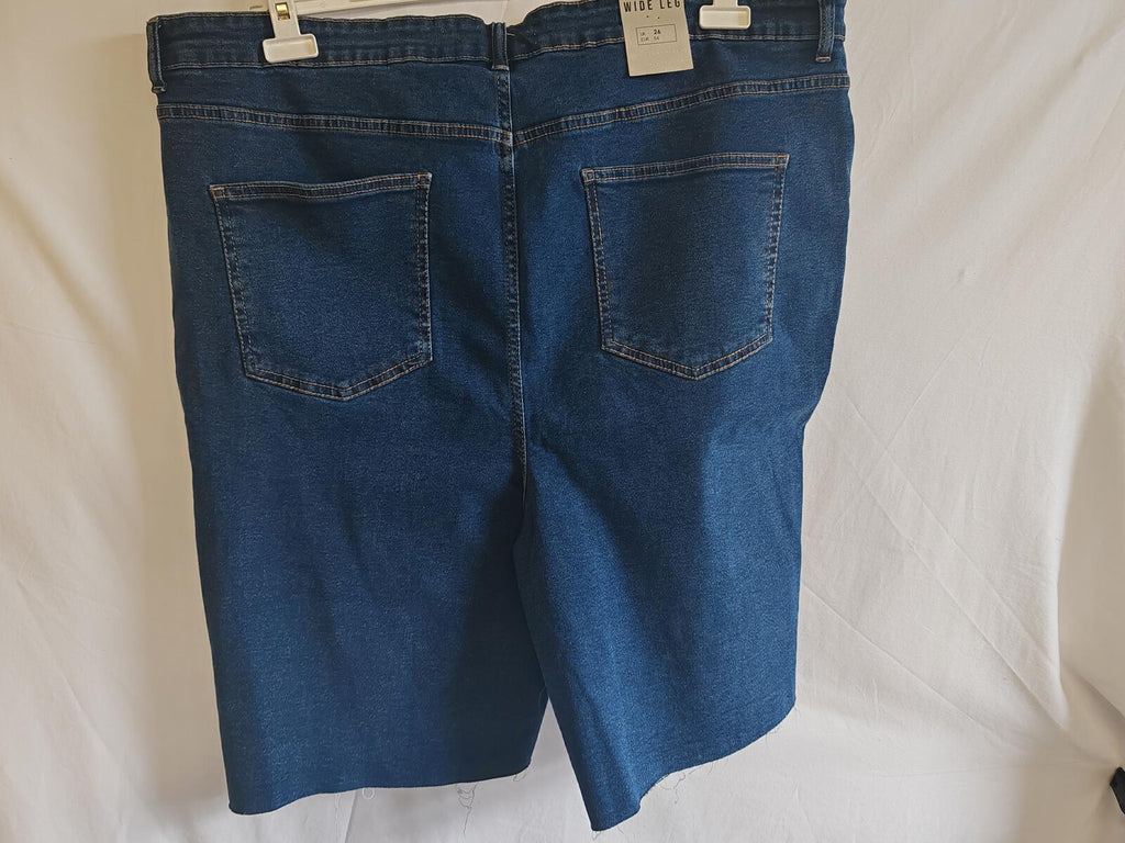 Yours | UK 26 | Wide Leg Denim Shorts | Cotton