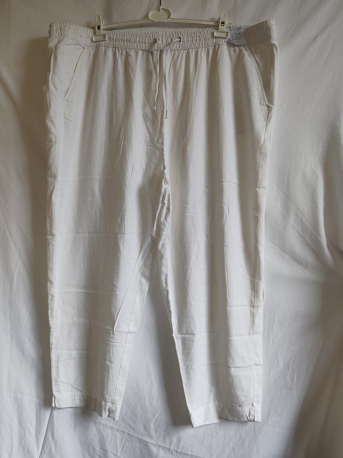 Yours | UK 26-28 | Chic white trousers | Linen
