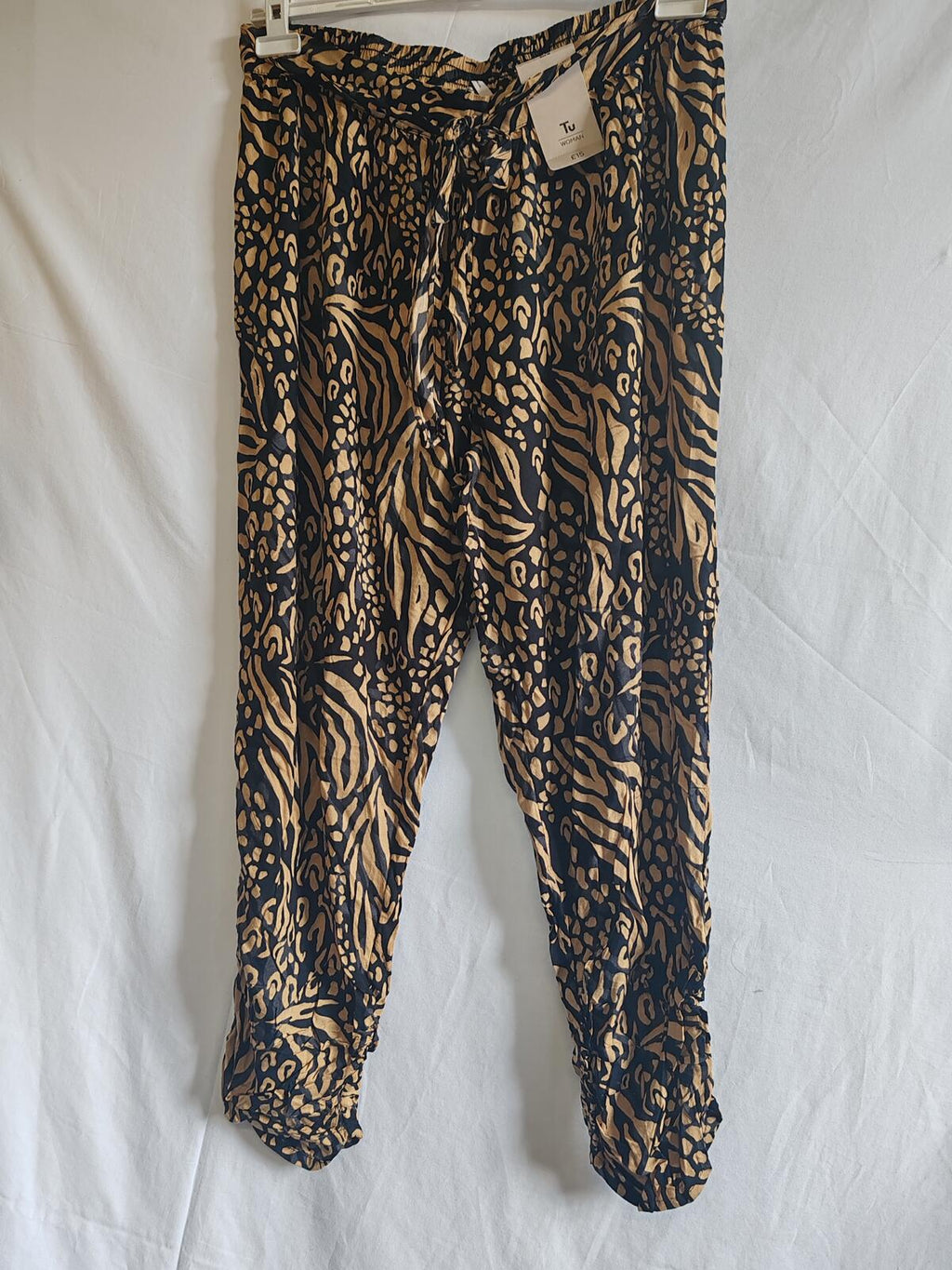 TU | UK 16 | Animal Print Trousers | Viscose