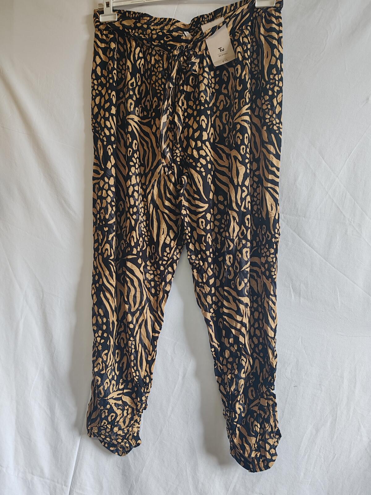 TU | UK 16 | Animal Print Trousers | Viscose