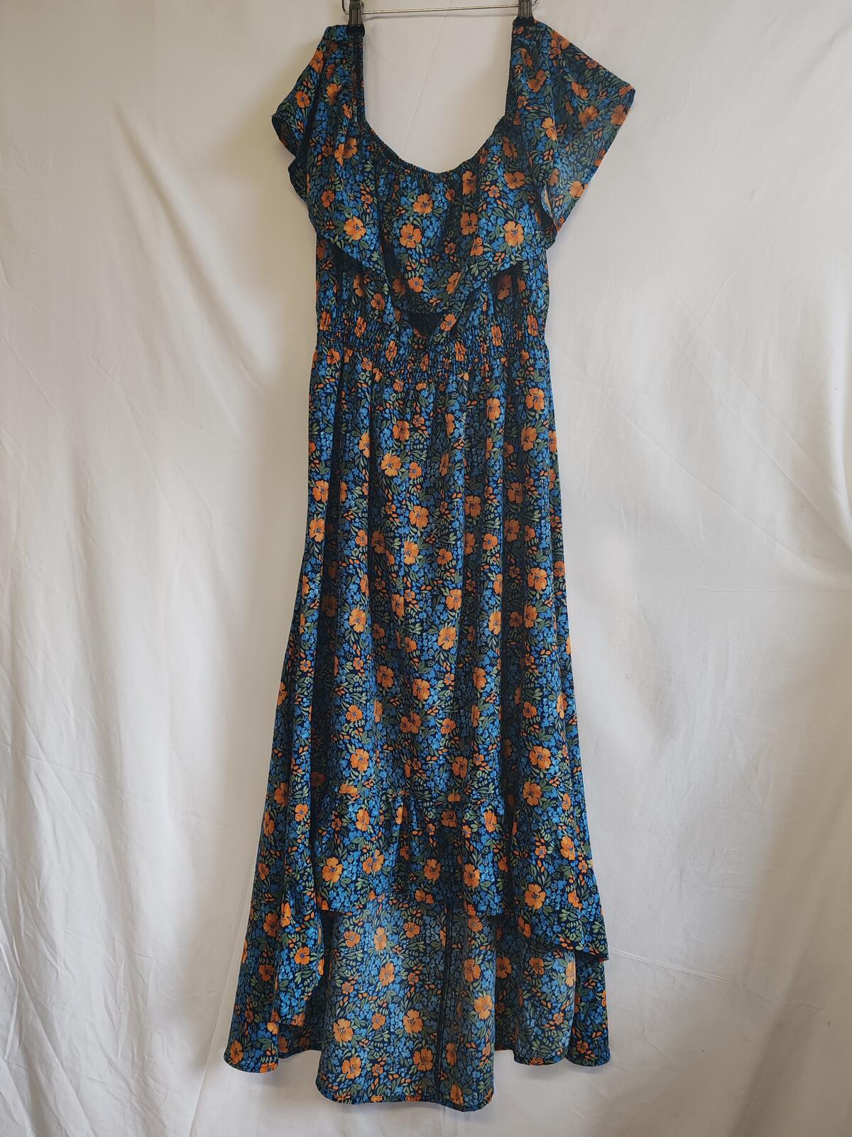 Mela London | UK 12 | Navy Floral Dress | Polyester