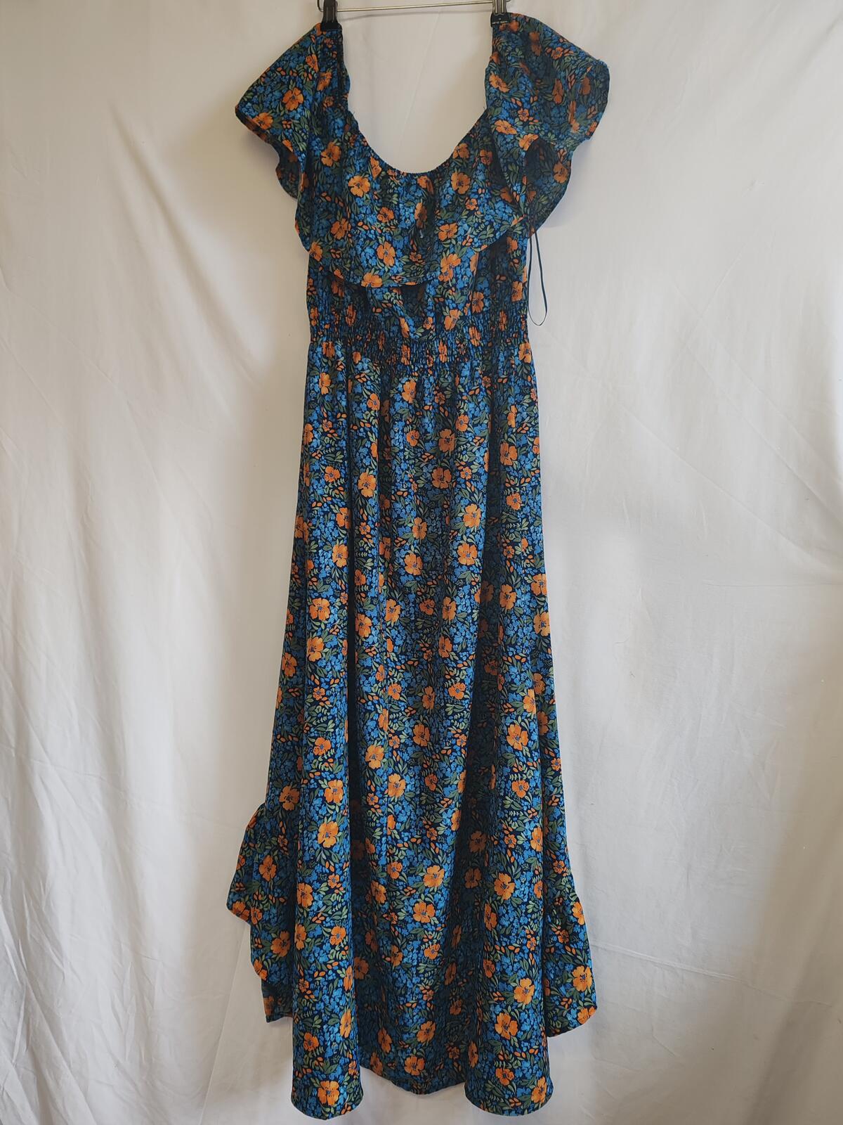 Mela London | UK 12 | Navy Floral Dress | Polyester