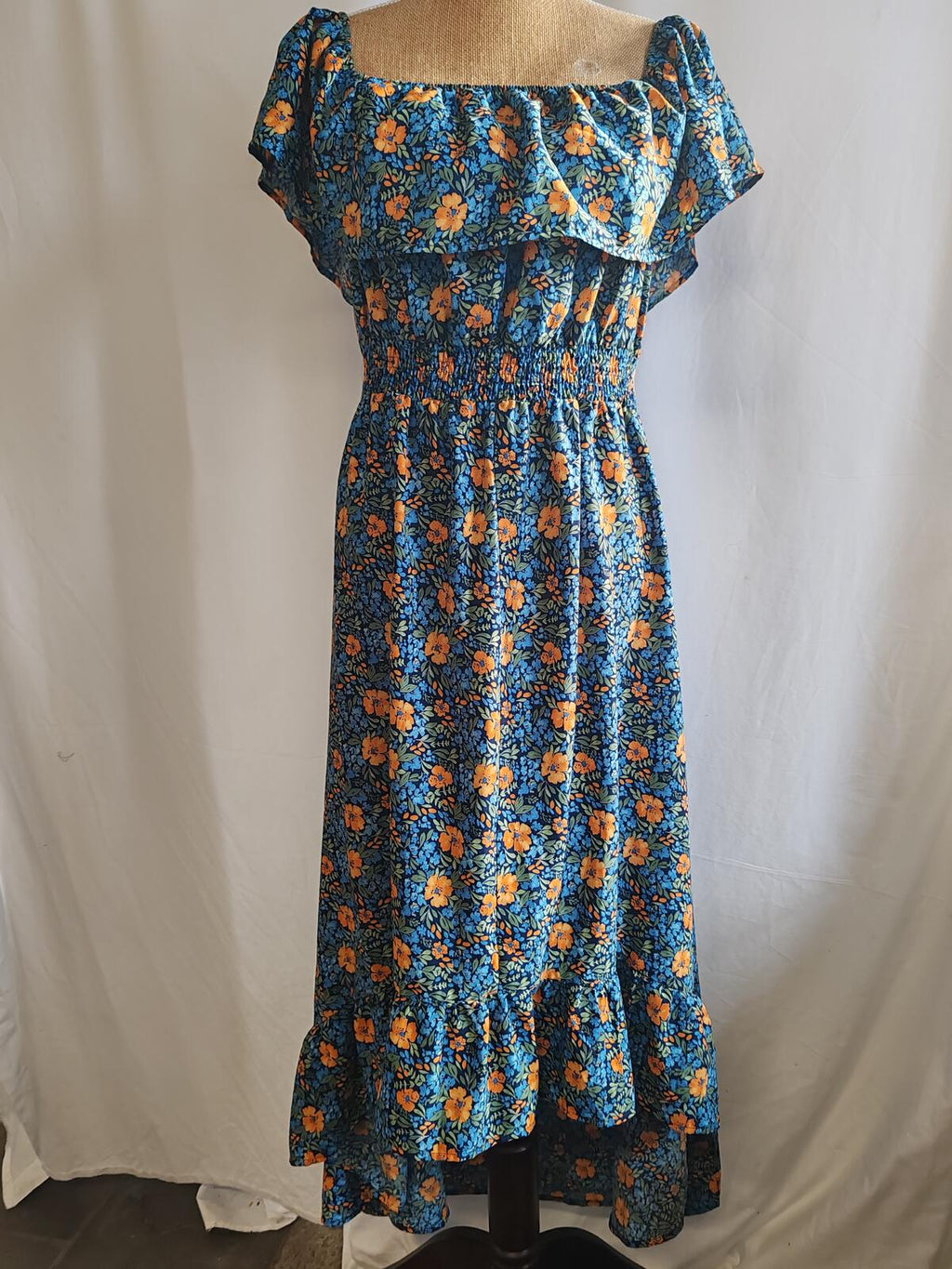 Mela London | UK 12 | Navy Floral Dress | Polyester