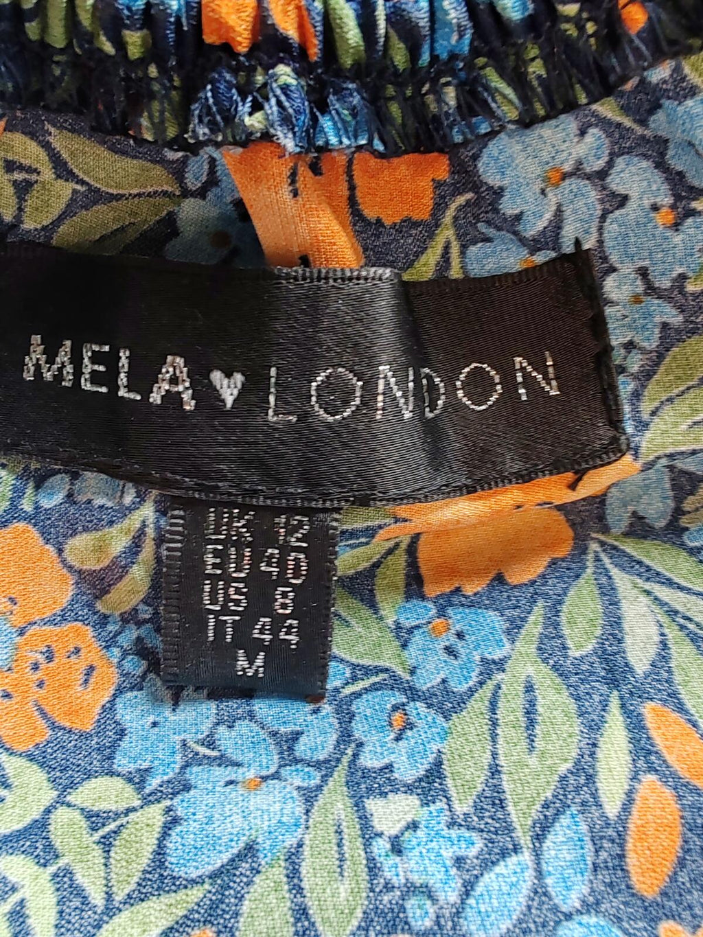 Mela London | UK 12 | Navy Floral Dress | Polyester