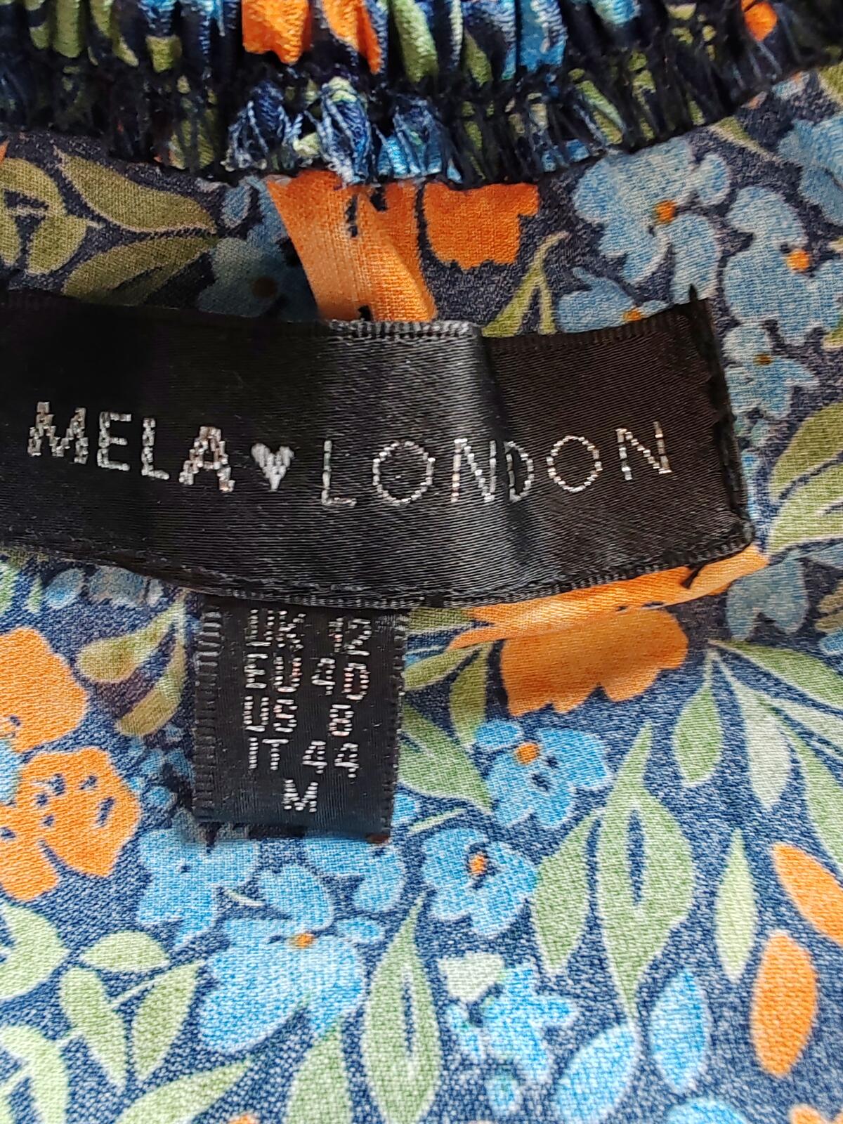 Mela London | UK 12 | Navy Floral Dress | Polyester