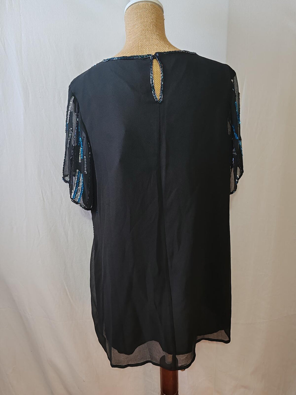 Joanna Hope | UK 20 | Black/Sliver/Blue Top | Polyester